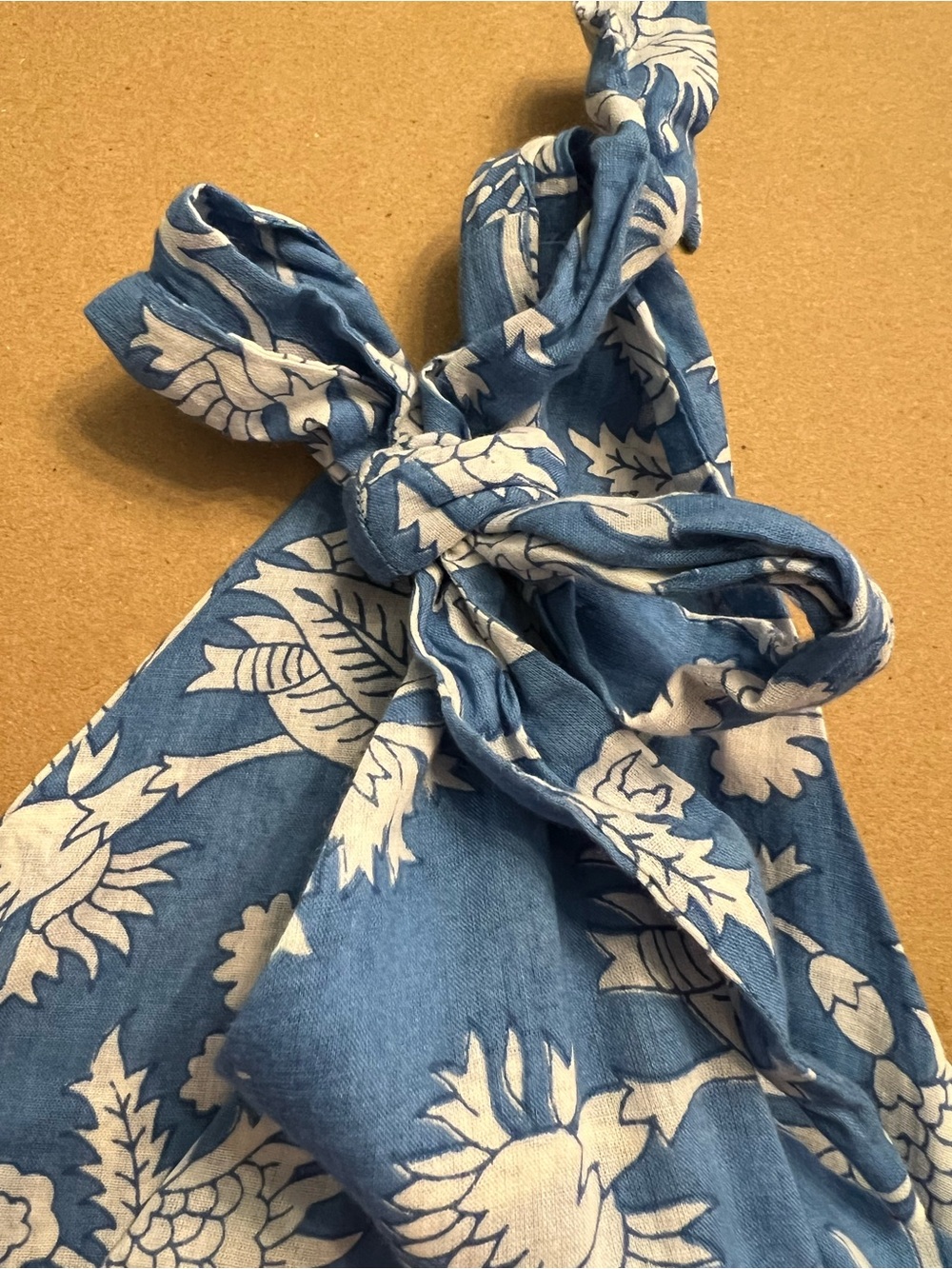 NWOT- Pomegranate Tiered Cotton Tie-Shoulder Dress in Blue and Green. Size M - Picture 3 of 8